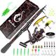 Fishing Rod and Reel Combos, Unique Design With X-Warping Painting, Carbon Fiber Telescopic Fishing Rod with Reel Combo Kit with Tackle Box, Best gift for Fishing Beginner and Angler (180-Red)