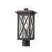 Z-Lite Brookside 16 Inch Tall Outdoor Post Lamp - 583PHMR-BK