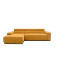 DOMO. Collection Brandon Ecksofa, Sofa mit Rückenfunktion in L-Form, Polsterecke, Eckgarnitur, gelb, 285 x 175 cm