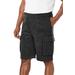 Men's Big & Tall Fleece 10" Cargo Shorts by KingSize in Black White Marl (Size 4XL)