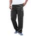 Men's Big & Tall Fleece Cargo Sweatpants by KingSize in Black White Marl (Size 4XL)