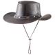 Pfiff 101003 Westernhut Texas, Cowboyhut, Western Cowboy Cowgirl, Rindleder Braun Unisex M (58 cm)