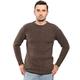 MeetMetro Men's 100% Merino Wool Sweater Crewneck Long Sleeve Casual Loose Winter Warm Knitted Jumper (L, Brown)