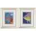 Dovecove Champagne Gold Frame Tropical Fish - 2 Piece Picture Frame Painting Print Set, Glass | 12 H x 20 W x 1 D in | Wayfair