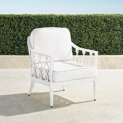 Avery Lounge Chair with Cushions in White Aluminum - Standard, Gingko - Frontgate