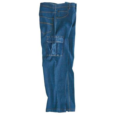 Haband Mens Ultimate Stretch Cargo Jeans, Medium Blue Cargo, Size 36 M (29-30)