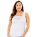 Plus Size Women's Silky Lace-Trimmed Camisole by Comfort Choice in White (Size 3X) Full Slip