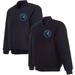 Men's JH Design Navy Minnesota Timberwolves Reversible Front Embroidered Wool Full-Snap Jacket