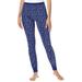 Plus Size Women's Thermal Pant by Comfort Choice in Evening Blue Stars (Size 5X) Long Underwear Bottoms