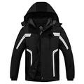 Wantdo Men's Warm Winter Jacket Waterproof Mountain Skiing Jacket Thermal Fleece Jacket Detachable Hood Windproof Coat Dark Grey L