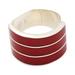 Band of Three - Red,'Triple Band Ring Red Resin Sterling Silver'