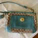 Coach Bags | Coach Wristlet With Front Pocket With Box | Color: Blue/Cream | Size: 7 Inches Long By 4.5 Inches High