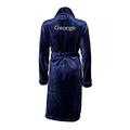 aztex Personalised So Soft Fleece Dressing Gowns (Back of Robe) - Navy, S/M