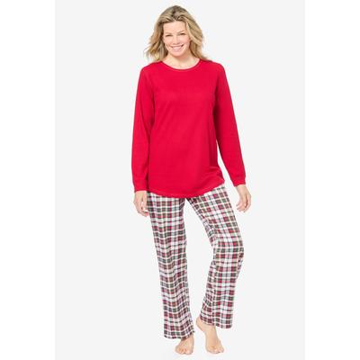 Plus Size Women's Thermal PJ Set by Only Necessities in Red White Plaid (Size 38/40) Pajamas