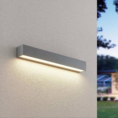 Lucande LED-Außenwandlampe Lengo, 50cm, silber, down, 3.000K Image