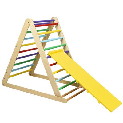 Costway Foldable Wooden Climbing Triangle Indoor Home Climber Ladder