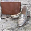 J. Crew Shoes | Bundle!Gold Loafer And Leather Chain Strap Bag | Color: Gold/Tan | Size: 7.5