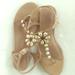 Kate Spade Shoes | Kate Spade Pearl Nude Patent Leather Flower Sandal | Color: Cream/Gold | Size: 6.5