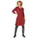 Roman Originals Women Check Print Front Pocket Detail Swing Dress - Ladies Smart Casual Work from Home Business 3/4 Sleeve Slouch Jersey Stretch Dresses - Red - Size 14