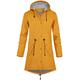 SWAMPLAND PU Lined Raincoat Women Warm Rainjacket Waterproof Trench Coat with Hood Winter Rainwear Ladies Windbreaker Yellow Gr.S