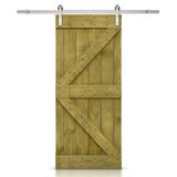 Barn Door - Calhome Paneled Wood & Metal Painted DIY Barn Door w/ Installation Hardware Kit Wood in White | 84 H x 36 W in | Wayfair