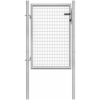Gartentor Verzinkter Stahl 105x150 cm Silbern - Vidaxl Image