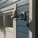 Beachcrest Home™ Emestine Seeded Outdoor Barn Light w/ Dusk to Dawn Glass/Metal/Steel in Gray | 10 H x 10 W x 12 D in | Wayfair