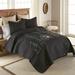 Loon Peak® Tellier Microfiber Quilt Set Polyester/Polyfill/Microfiber in Black | Twin Quilt + 1 Sham | Wayfair 493FC998865E430FB35ABE447761EFE2