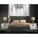 Hispania Home Klass Panel Bedroom Set Upholstered in Black/Brown | Queen | Wayfair Klass110-QNS