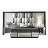 Hispania Home London Standard Bed Upholstered/Faux leather in Black | 61 H x 135 W x 83 D in | Wayfair BEDOR101-KHG