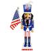 The Holiday Aisle® Patriotic American Nutcracker Sequin Jacket & Flag Wood in Brown | 12 H x 4 W x 2 D in | Wayfair