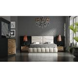 Hispania Home London Bedor72 Bedroom Set 3 Pieces Upholstered in Brown | Queen | Wayfair BEDOR72-SET3QM