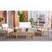 Winston Porter Palace 4 Piece Living Set Multiple Chairs Seating Group Synthetic Wicker/All - Weather Wicker/Wicker/Rattan in Brown | Outdoor Furniture | Wayfair