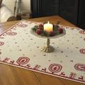 The Holiday Aisle® Indi Geometric 100% Cotton Square Table Topper Cotton in Brown/Red | 36 D in | Wayfair 4569E195E6C547039AEEE1BFA4269D52