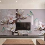 GK Wall Design 3D Blue Butterfly Minimalist Textile Wallpaper Fabric in Gray | 187 W in | Wayfair GKWP000104W150H98_3D