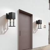 Mercury Row® 1 - Bulb 11" H Glass Outdoor Wall Lantern w/ Dusk to Dawn Glass/Metal in Black | 11 H x 4.73 W x 6.3 D in | Wayfair