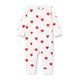 Petit Bateau Baby Mädchen Pyjama ohne Fuß für einen guten Schlaf, Weiss Marshmallow / Rot Terkuit, 3 Jahre