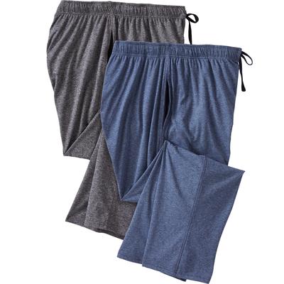 Men's Big & Tall Hanes® 2-Pack Jersey Pajama Lounge Pants by Hanes in Charcoal Denim (Size 3XL)