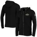 Men's Colosseum Black Oklahoma State Cowboys OHT Slim Fit Lightweight Waffle Full-Zip Hoodie