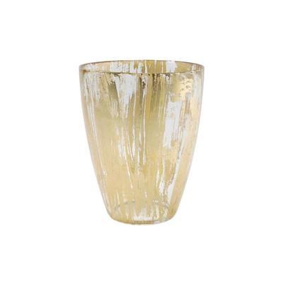 Vietri Rufolo Glass Gold Brushstroke Vase - Gold
