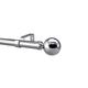 YHO Extendable Curtain Pole Silver Chrome Metal Curtain Pole Set 28mm Includes Finials, Brackets & Fittings. Brass, Copper & Black (3m - 4m Extendable, Venice Polished Chrome)