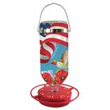 Hummers Galore Hummingbird Feeder Glass in Blue/Red/White | 11 H x 7 W x 4 D in | Wayfair FLAG 32