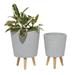 George Oliver Enprise 2-Piece Fiberclay Pot Planter Set Ceramic in Gray | 14.2 H x 12.6 W x 9.85 D in | Wayfair A45F395BF14C4E4FA07320B52622C915