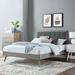 Willow Wood Platform Bed w/ Splayed Legs by Modway Wood & /Upholstered/Polyester in Gray/Black | 51 H x 63.5 W x 83 D in | Wayfair MOD-6385-GRY-CHA