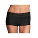 Plus Size Women's Cotton Dream Boyshort With Lace by Maidenform in Black (Size 9)