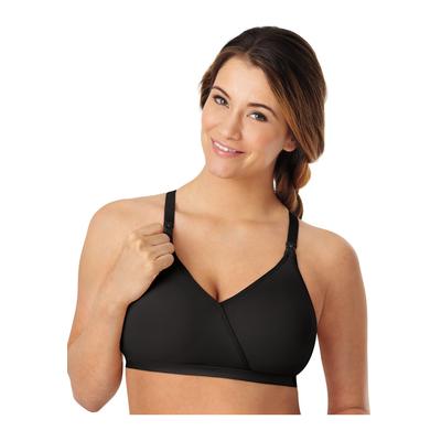 Plus Size Women's Nursing Seamless Wirefree Bra with Shaping Foam Cups by Playtex in Black (Size L)