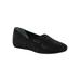 Wide Width Women's Hanuko Flats And Slip Ons by J. Renee in Black Suede (Size 9 1/2 W)