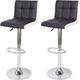 2x Tabouret de bar HHG 232, chaise bar/comptoir, réglable en hauteur similicuir noir-blanc, pied