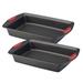 Rachael Ray Yum-o 9-Inch by 13-Inch Nonstick Oven Lovin' Lasagna & Cake Pans, Set of 2, Gray w/ Red Handles Carbon Steel in Black/Brown/Gray | Wayfair