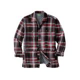 Men's Big & Tall Flannel Full Zip Snap Closure Renegade Shirt Jacket by Boulder Creek in Black Plaid (Size 5XL)